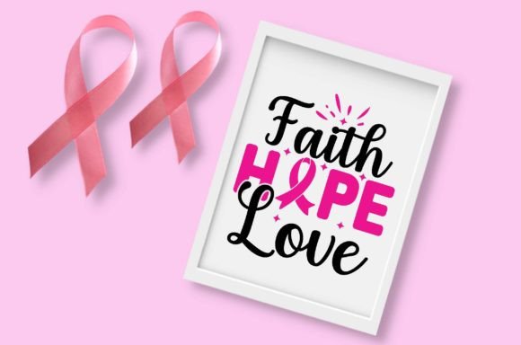 Breast Cancer Faith Hope Love SVG for Graphics and Crafts