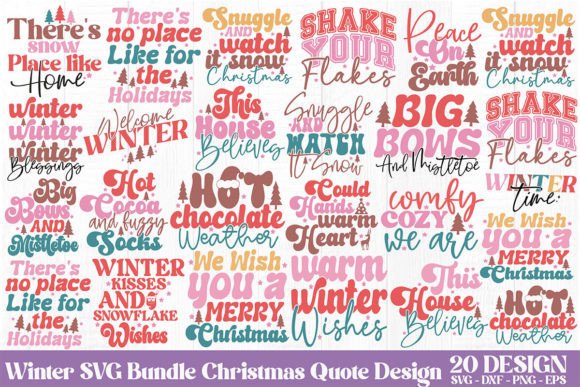 Winter SVG Bundle: Perfect for Christmas Crafts and Graphics