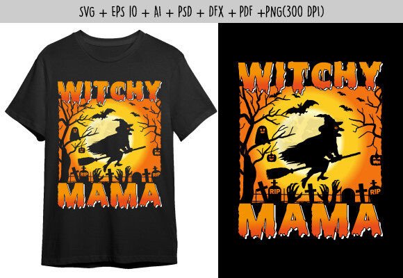 Witchy Mama Retro Halloween Svg for Graphics and Crafts